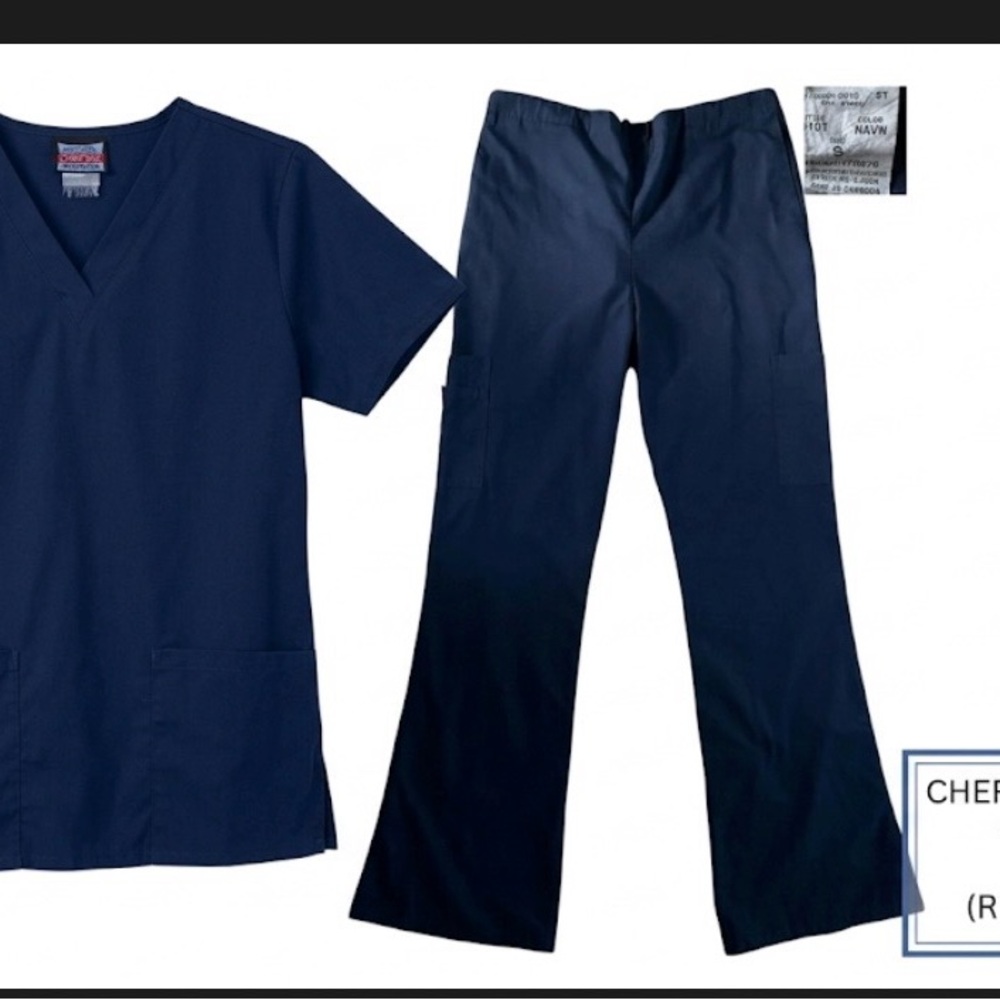Cherokee Navy Blue Medical Scrub Top and Pants